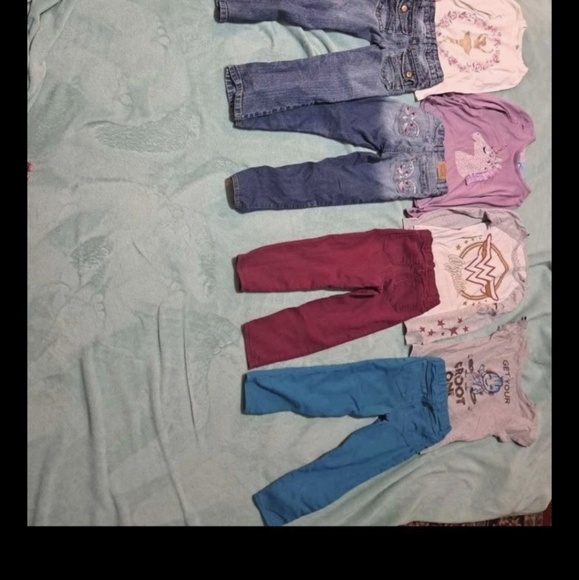 Kids Clothing Set with Jeans and Colorful Pants
